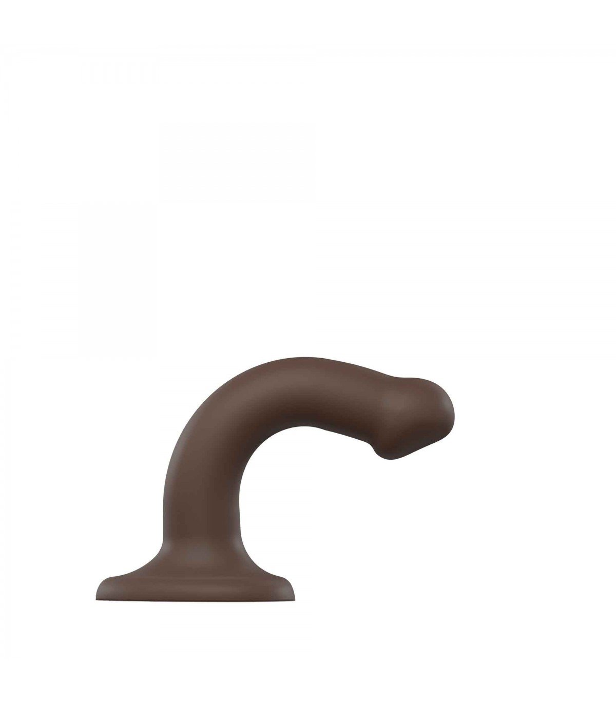 DILDO C/VENTOSA APTO ARNÉS DUAL DENSITY FLEXIBLE CHOCOLATE S - Imagen 4