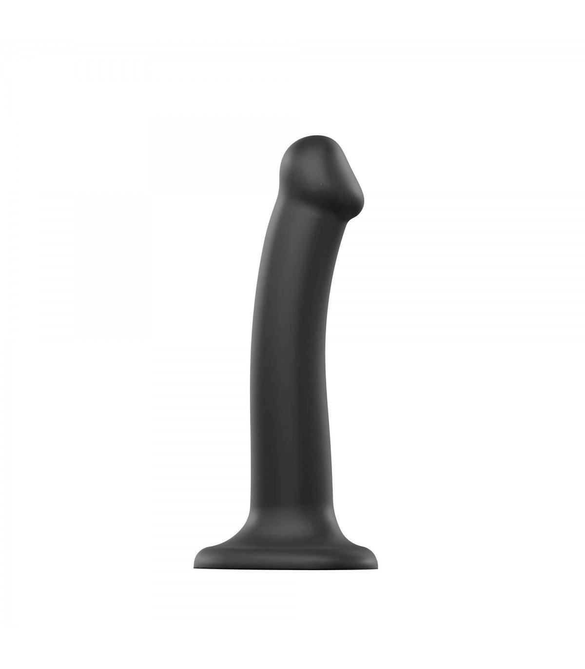 DILDO C/VENTOSA APTO ARNÉS DUAL DENSITY FLEXIBLE NEGRO M