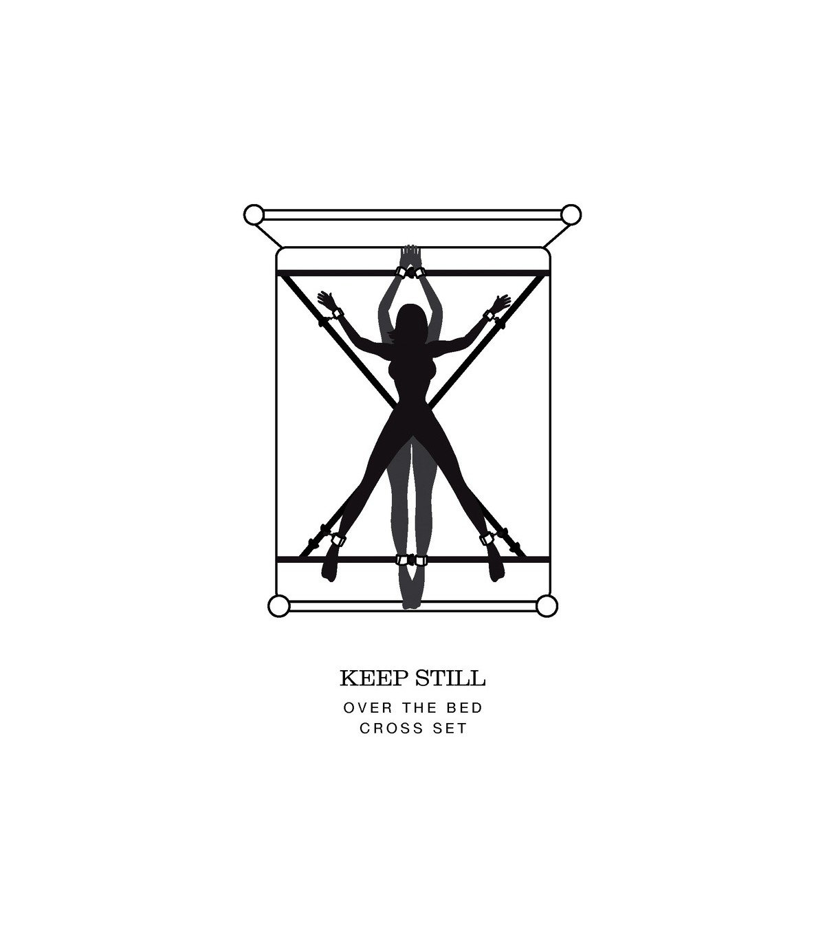 FIFTY SHADES OVER THE BED CROSS RESTRAINT SILVER - Imagen 4