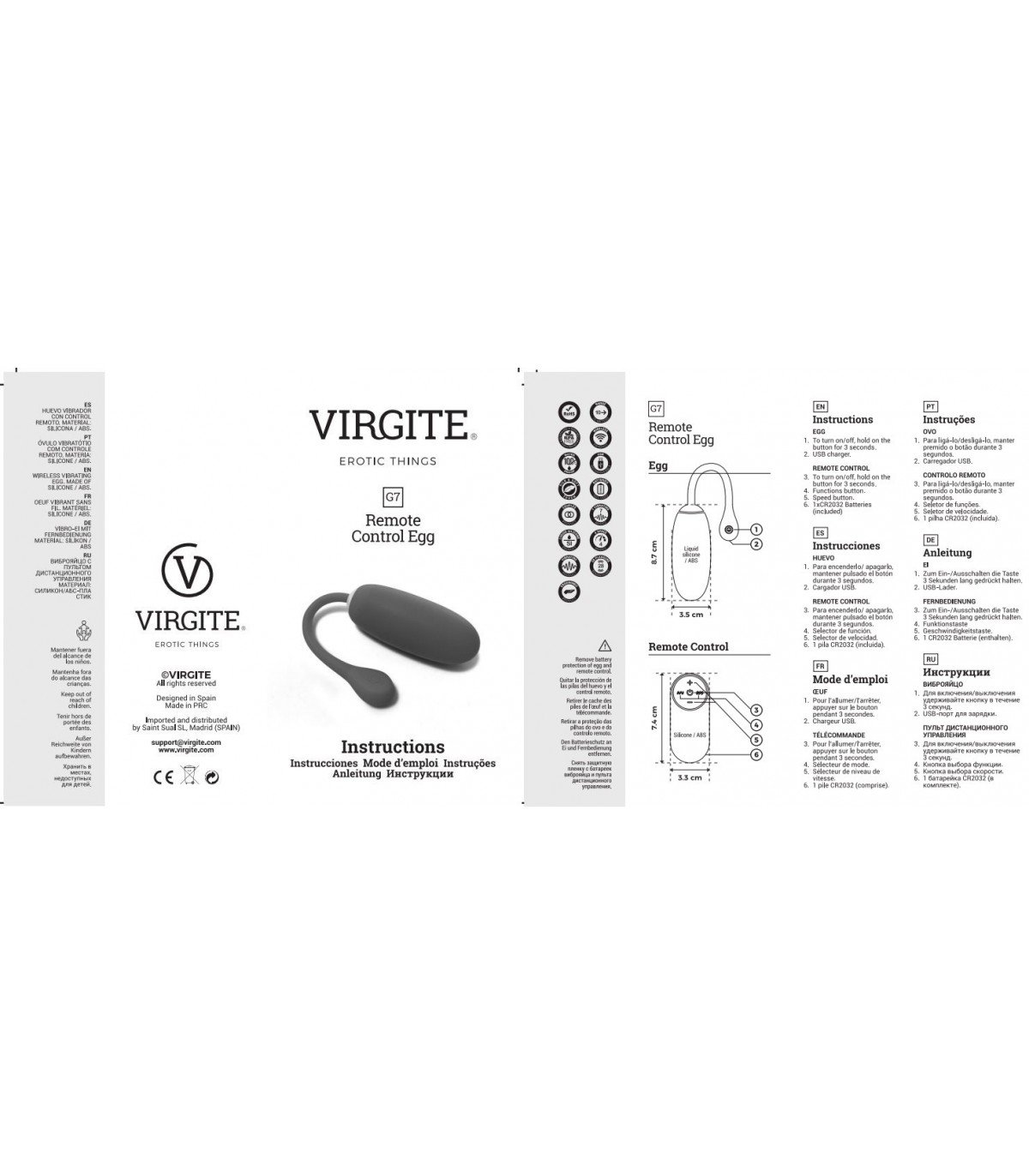 HUEVO VIBRADOR G7 RECARGABLE MORADO - Imagen 3