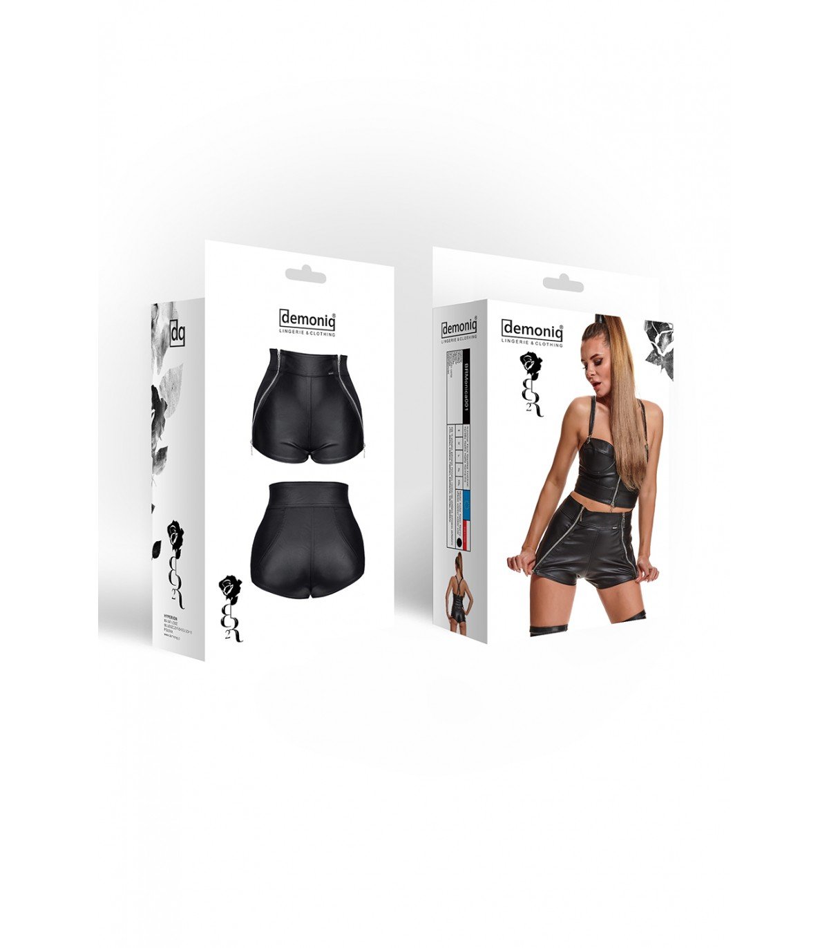MONICA SHORT CON CREMALLERAS NEGRO L - Imagen 2