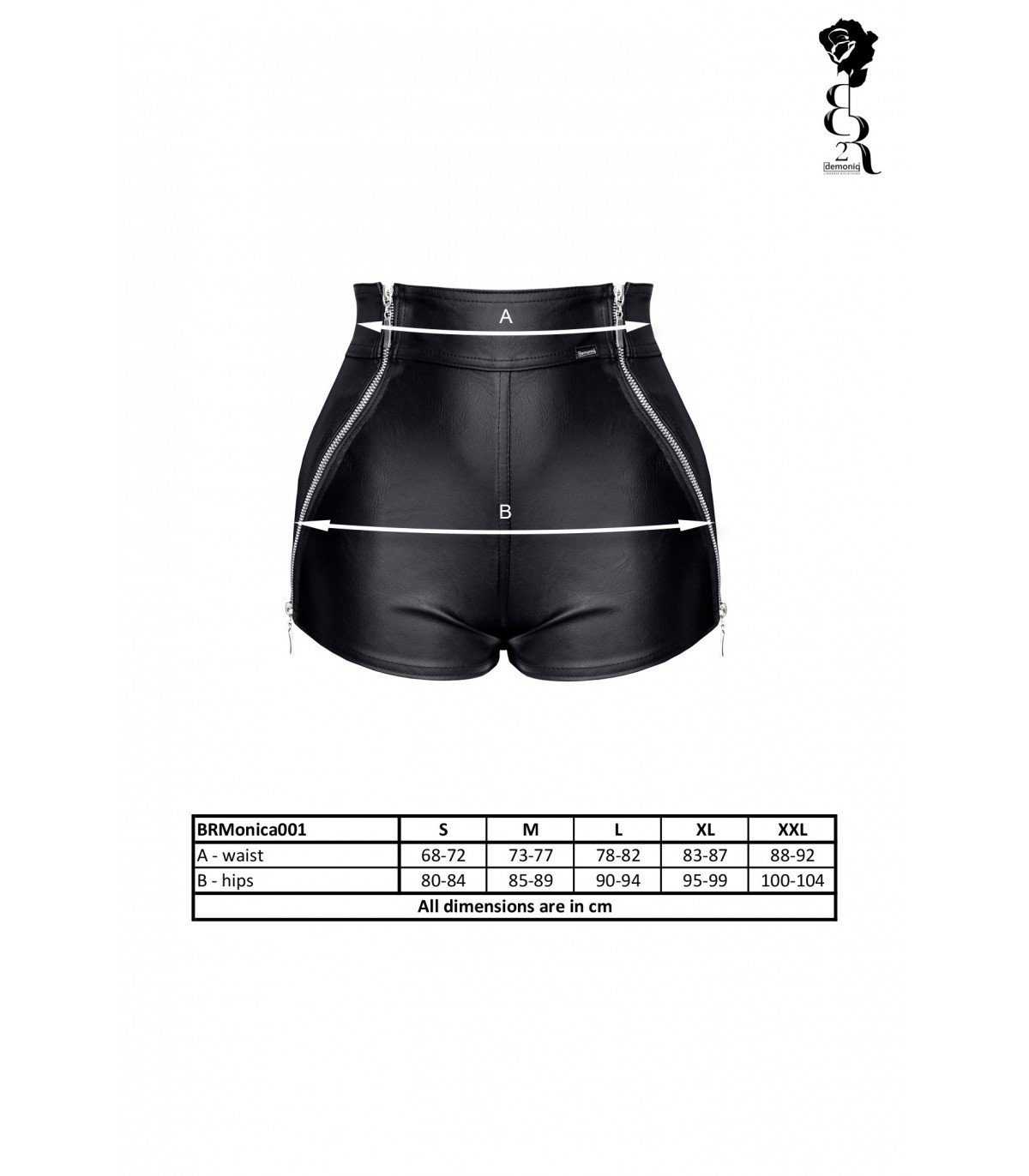 MONICA SHORT CON CREMALLERAS NEGRO L - Imagen 3