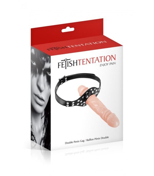 MORDAZA CON DILDO DOBLE REALÍSTICO - Imagen 3