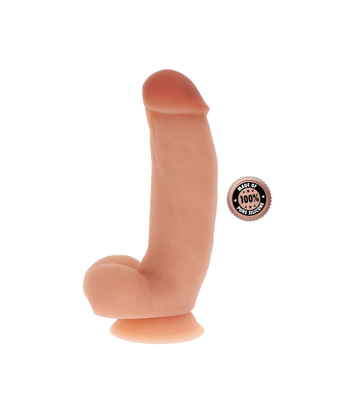 PENE SILICONA 18 CM CON TESTÍCULOS FLESH