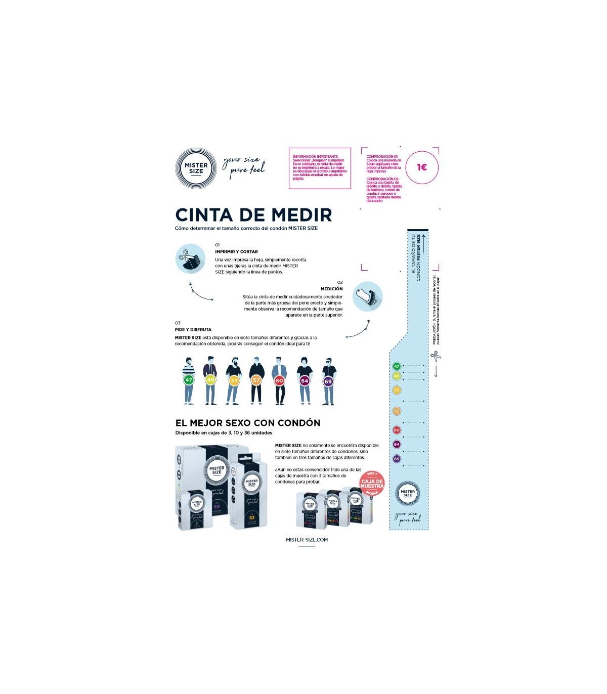 PRESERVATIVOS MISTER SIZE PURE FEEL EXTRA FINO 64 MM 3 UDS - Imagen 2
