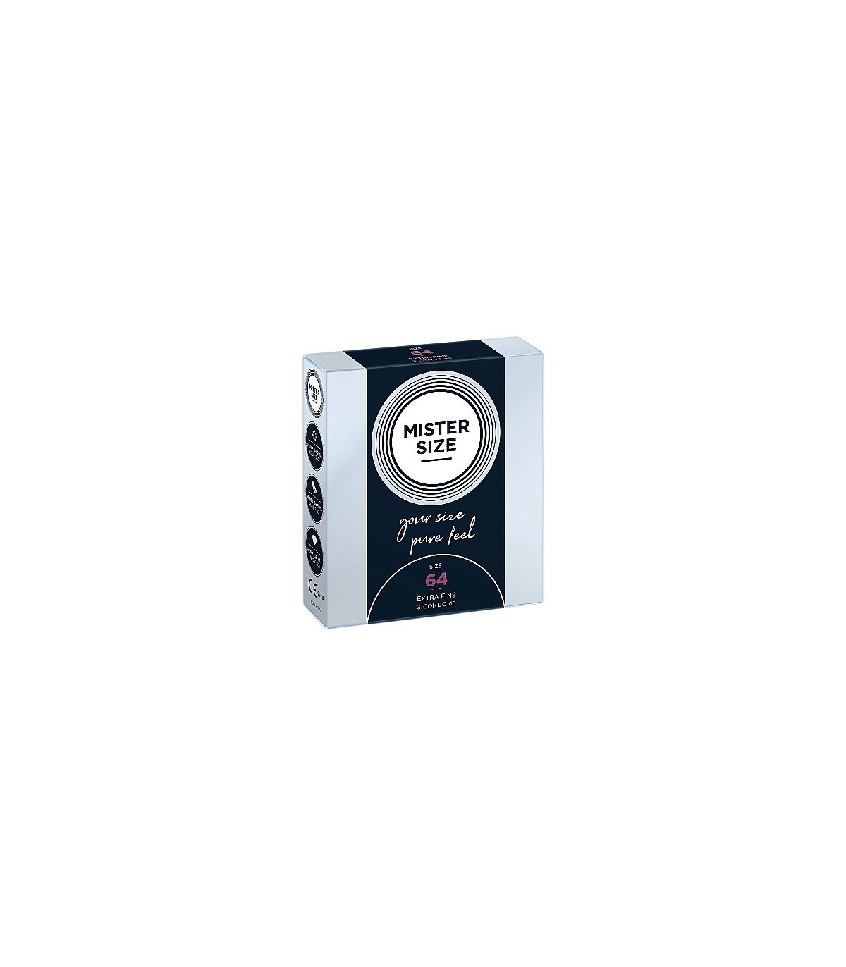 PRESERVATIVOS MISTER SIZE PURE FEEL EXTRA FINO 64 MM 3 UDS