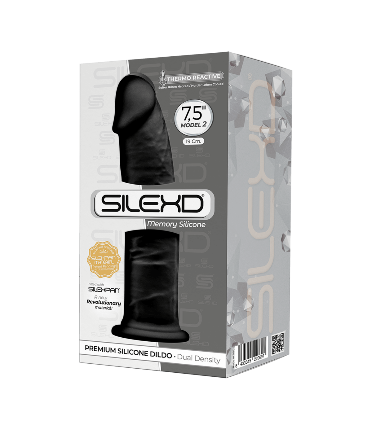 SILEXD DILDO SILICONA MODEL 2 7'5 NEGRO" - Imagen 3