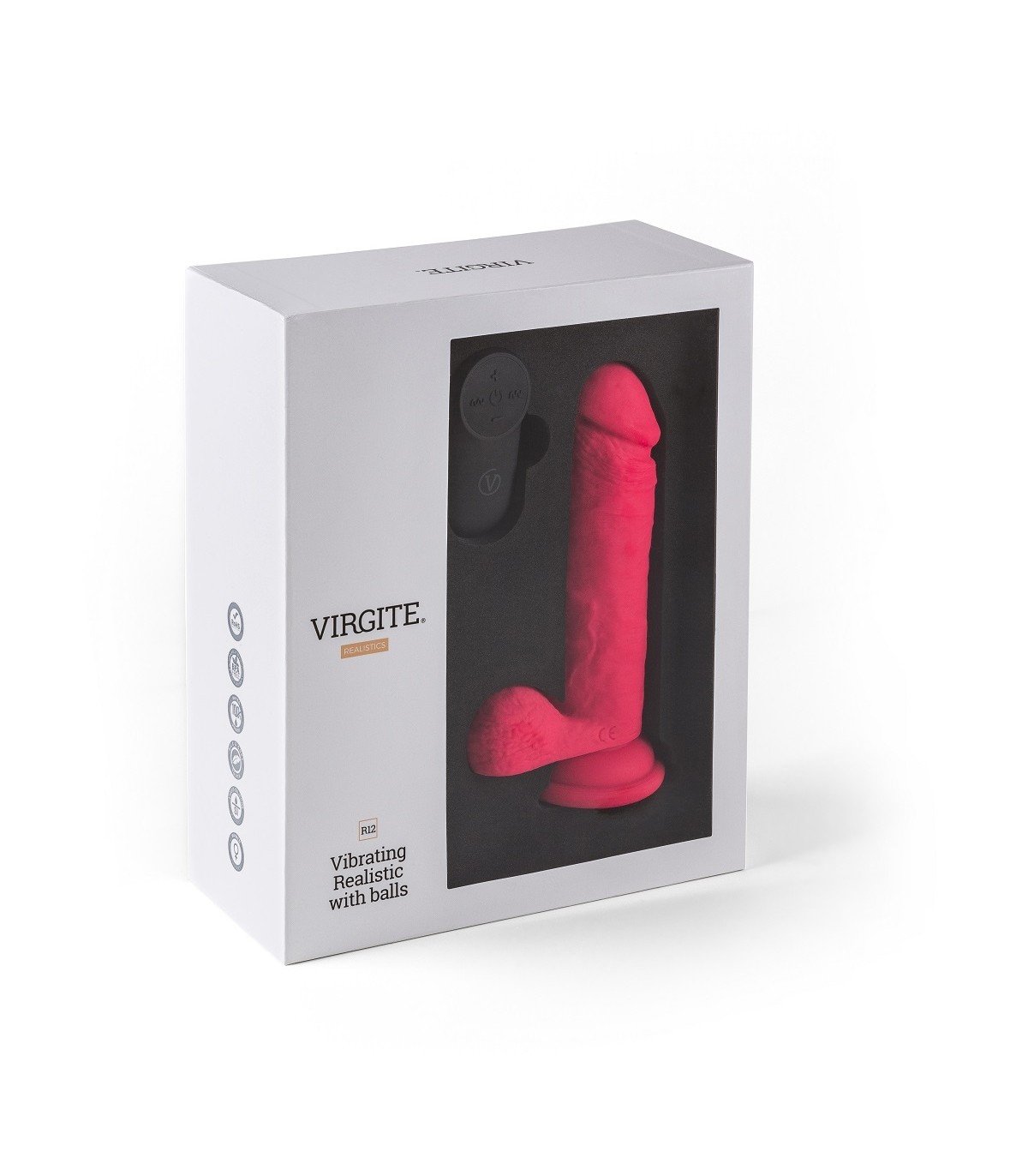 VIBRADOR REALÍSTICO R12" ROSA 14,4CM C/ CONTROL REMOTO" - Imagen 6