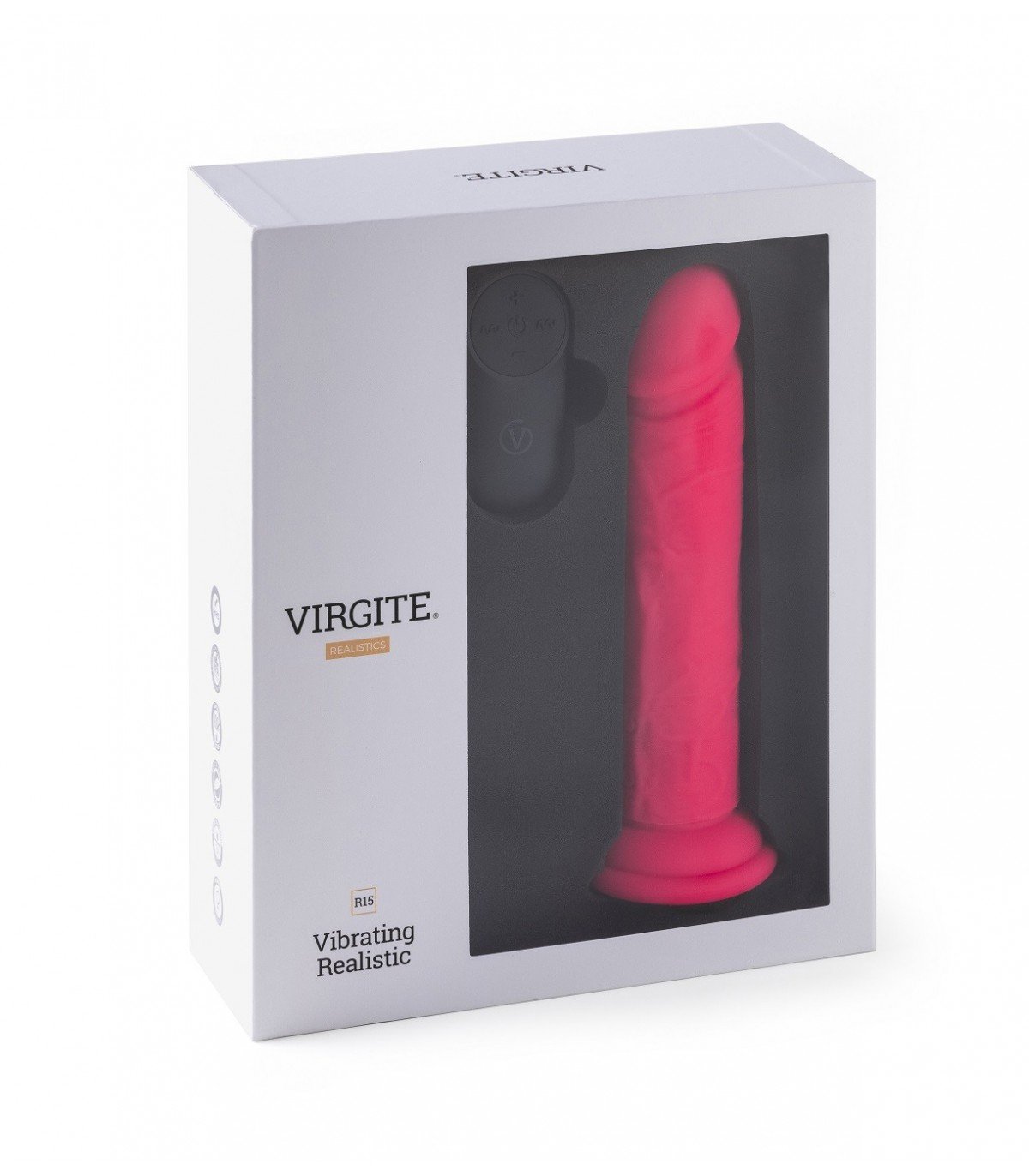 VIBRADOR REALÍSTICO R15" ROSA 16,5CM C/ CONTROL REMOTO" - Imagen 4