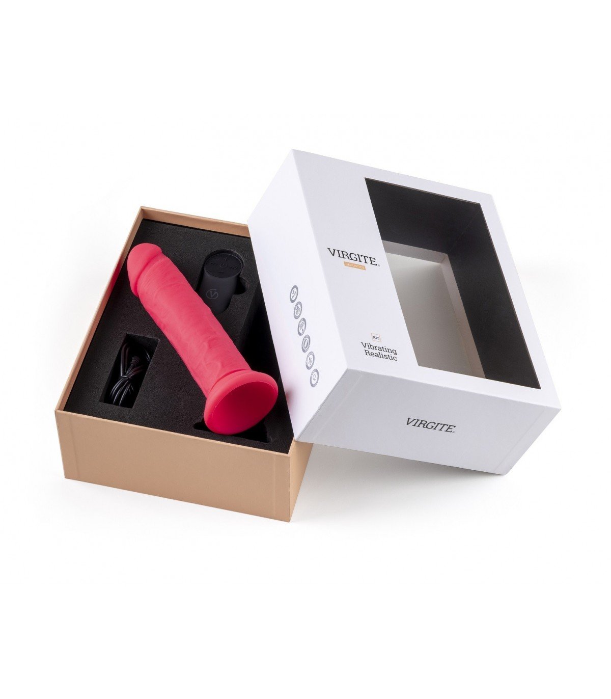 VIBRADOR REALÍSTICO R15" ROSA 16,5CM C/ CONTROL REMOTO" - Imagen 5