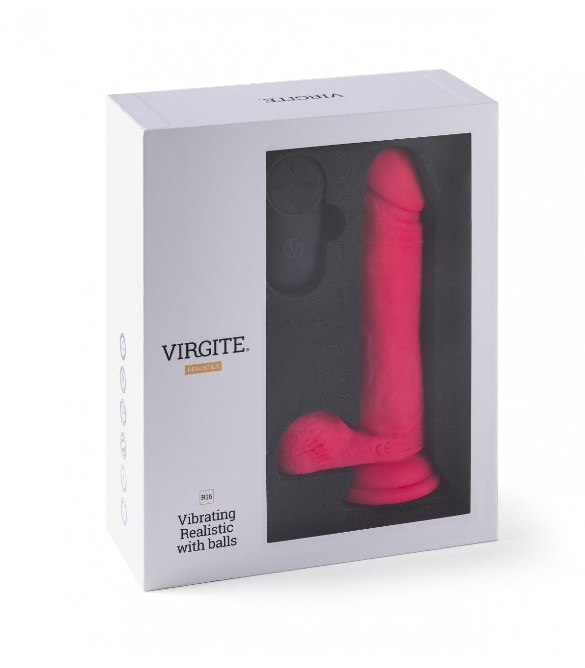 VIBRADOR REALÍSTICO R16" ROSA 16 CM C/ CONTROL REMOTO" - Imagen 4