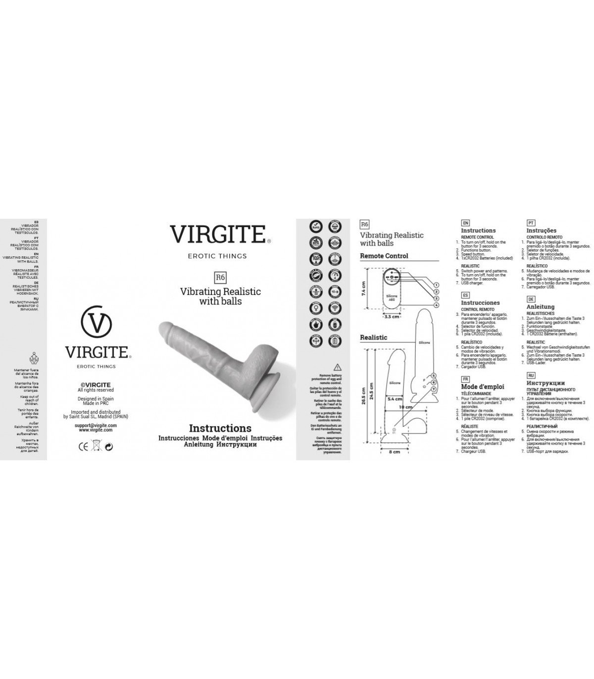 VIBRADOR REALÍSTICO R6" 24.5CM C/ CONTROL REMOTO" - Imagen 2