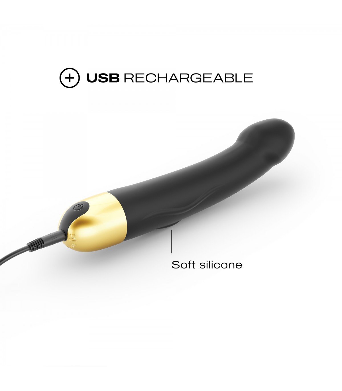 VIBRADOR SILICONA RECARGABLE M ORO - Imagen 2
