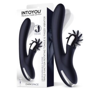 Darkspace Vibrador con Lenguas Rotadora y Movimiento Finger Azul-INTOYOU (LoveCherry) EAN: 8436583795477